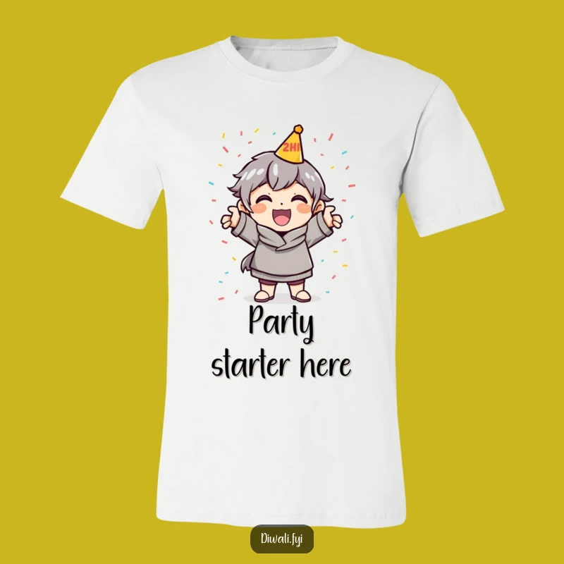 Funny Celebration Pose T-Shirt: Cheerful Character Festive Fun Gift