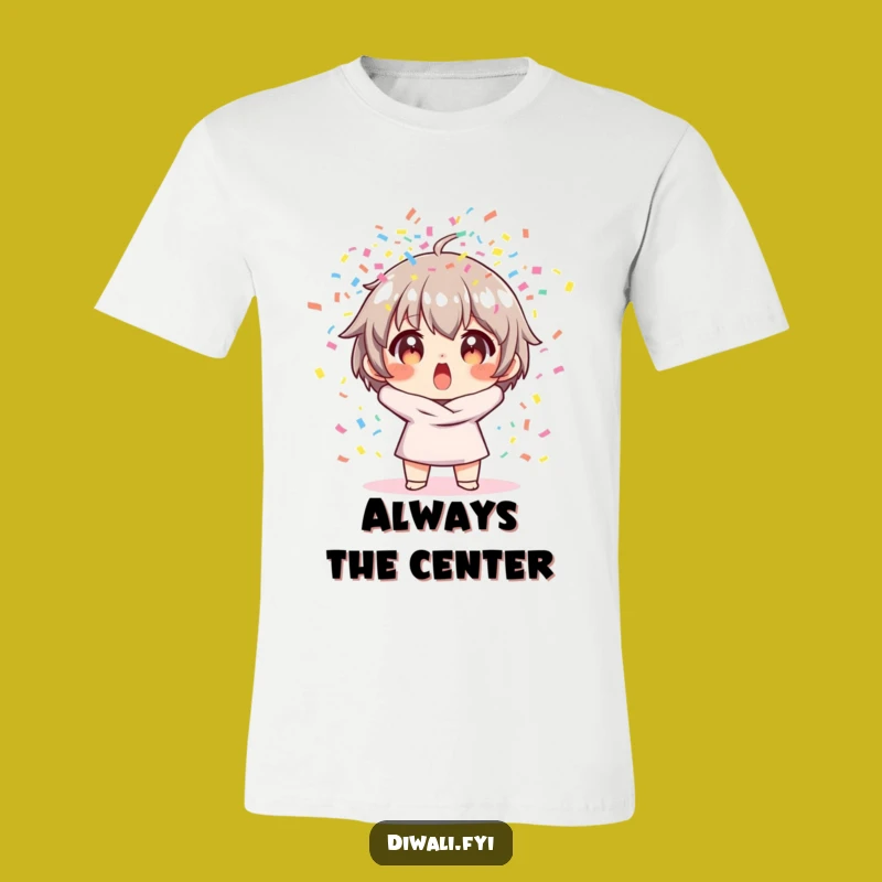 Funny Confetti Explosion T-Shirt - Surprised Character Tee, Great Humorous Gift!