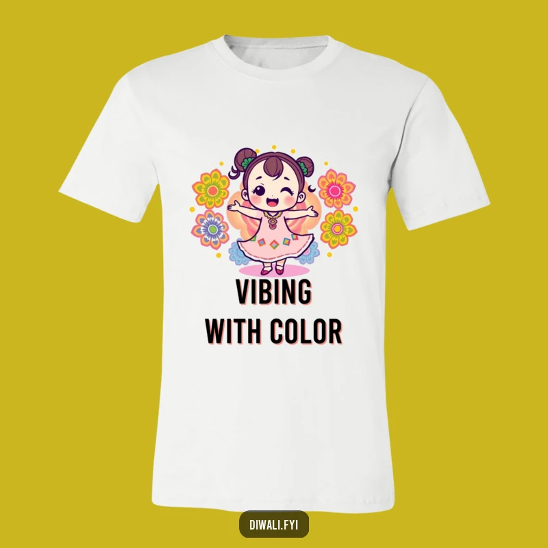 Funny Delighted Rangoli Dancer T-Shirt: Wear Your Joyful Spirit with Colorful Style!