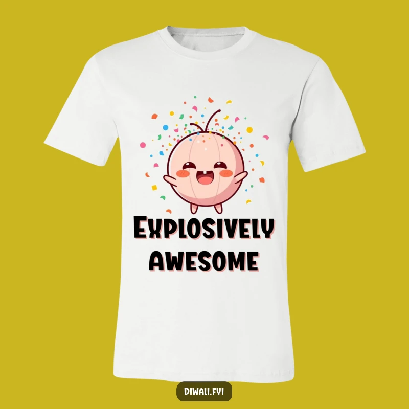 Funny Firecracker Confetti Explosion T-Shirt - Comical Character Tee, Great Gift