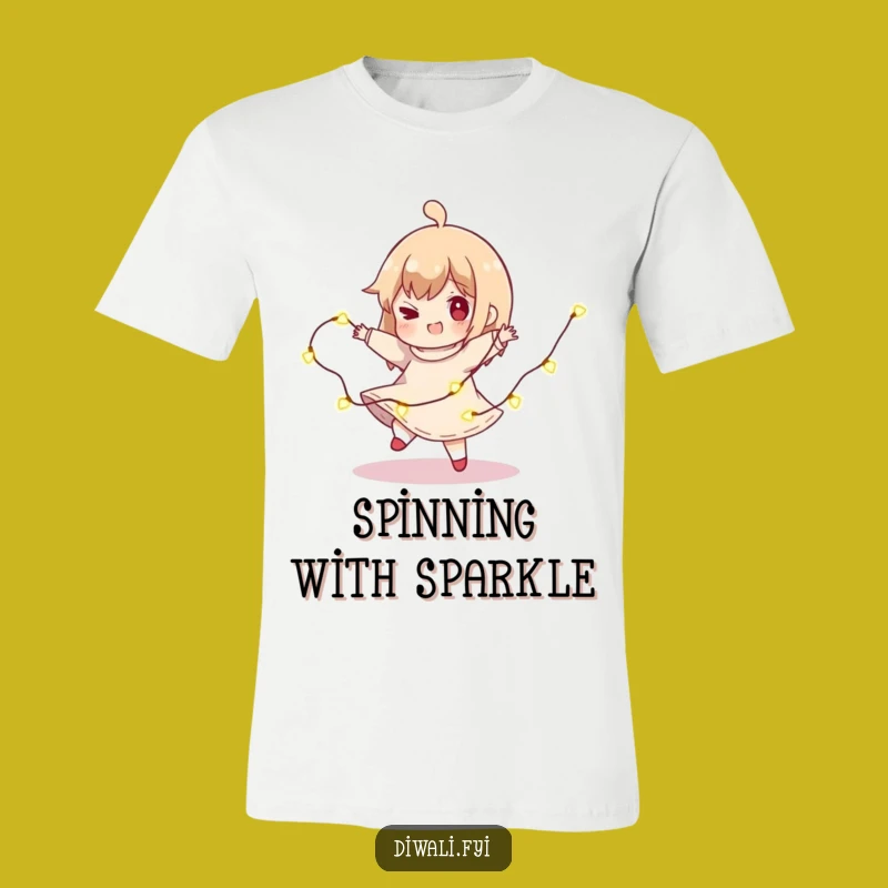 Funny Light Spin T-Shirt: Wear Your Sparkle with this Playful Twirling Tee