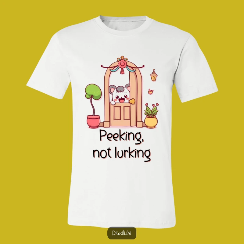 Funny T-Shirt: Peeking Character's Excitement, Great Humorous Gift