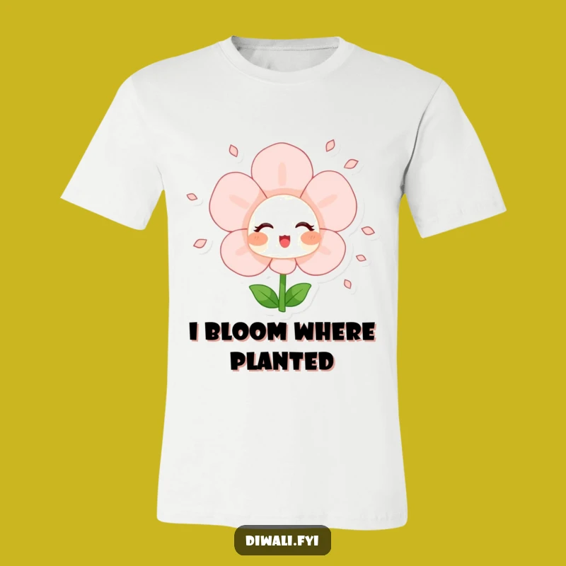 Funny Flower Bloom T-Shirt: Blushing Petal Shower, Cheerful Tee, Perfect Funny Gift