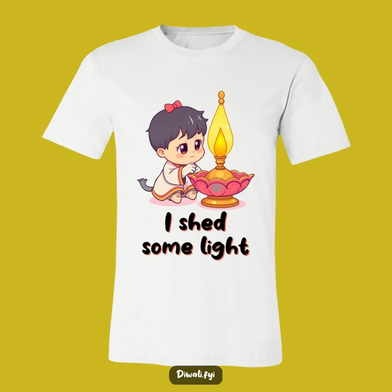 Funny Curious Character T-Shirt: Explore the Wonder of Diya Lamps