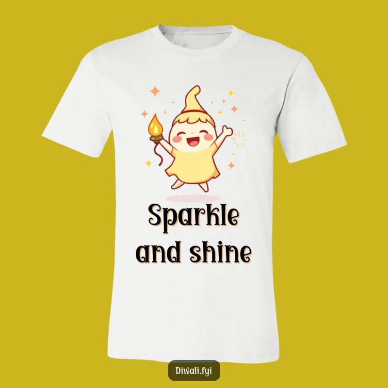 Funny Dancing T-Shirt: Joyous Character With Lamp, Sparks, Hilarious Fun Gift