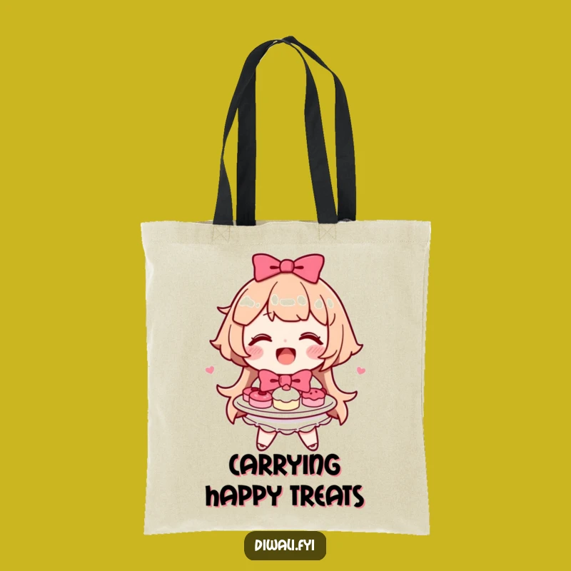 Funny Happy Sweets Tote Bag - Carry Your Treats - Gift