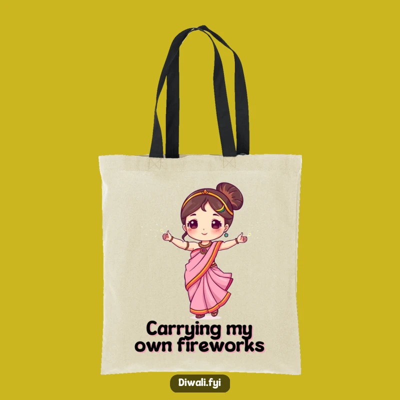 Funny Sari Dancer Tote Bag: Carry Your Sparkle in Style, Great Fun Gift