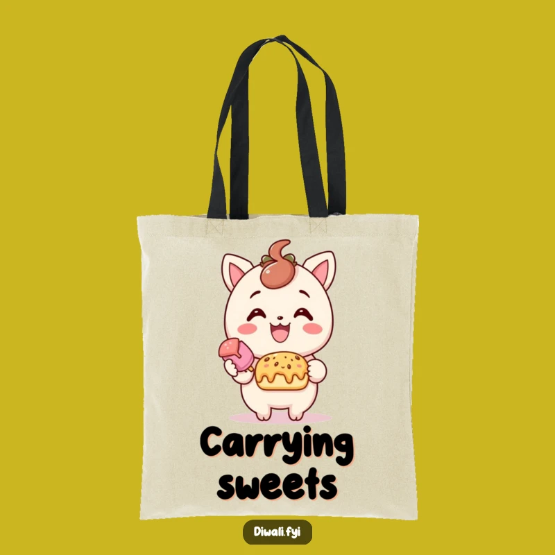 Funny Treat Offering Tote Bag - Delightful Character Bag for Sweet Essentials