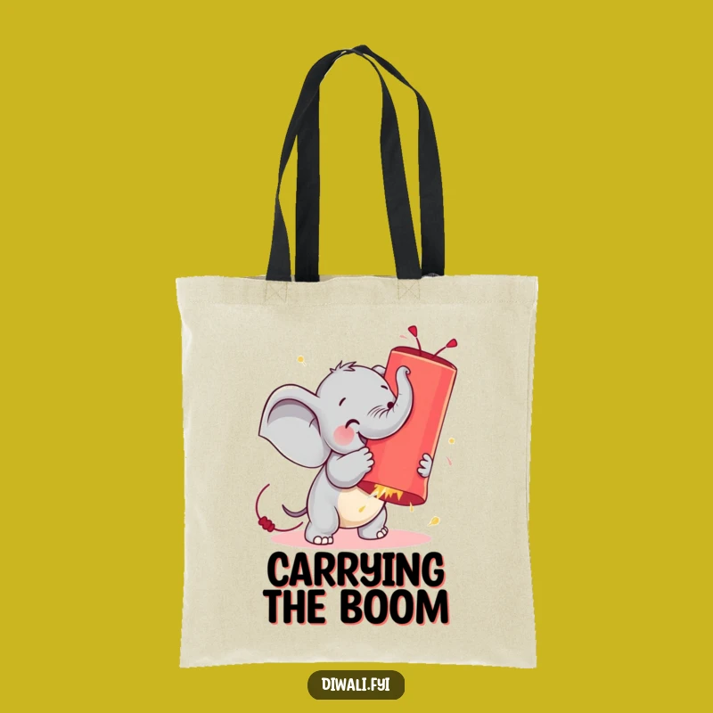 Funny Elephant Firecracker Tote Bag - Carry Your Laughs in Style