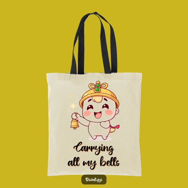 Funny Bell Sparks Tote Bag - Chic Character Design, Perfect Humorous Shopping Gift!