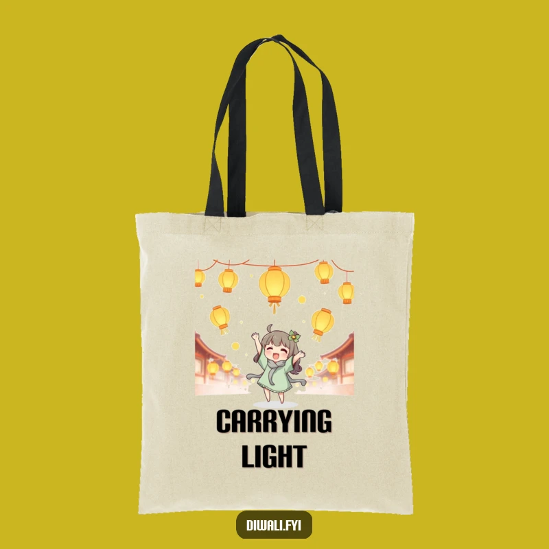 Funny Lantern Tossing Tote Bag - Joyful Glow Design for Everyday Magic