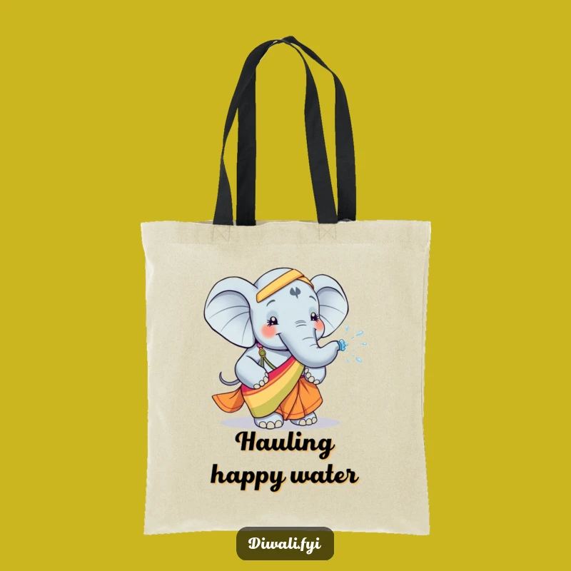 Funny Elephant Tote Bag: Sari Water Sprayer, Stylish & Fun Funny Gift